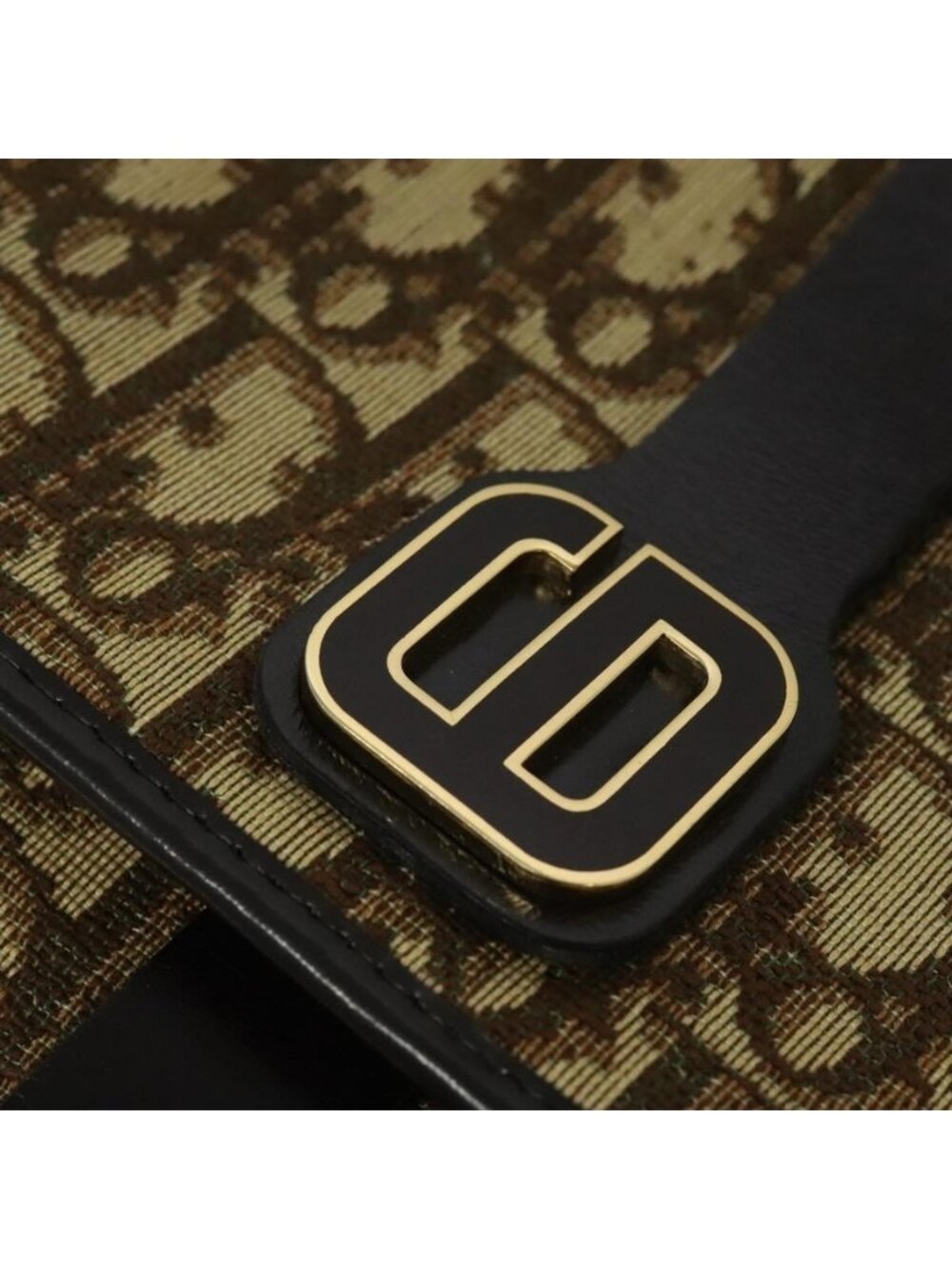 Authentic Christian Dior Trotter Canvas Shoulder Bag Brown Gold - Picture 3 of 16